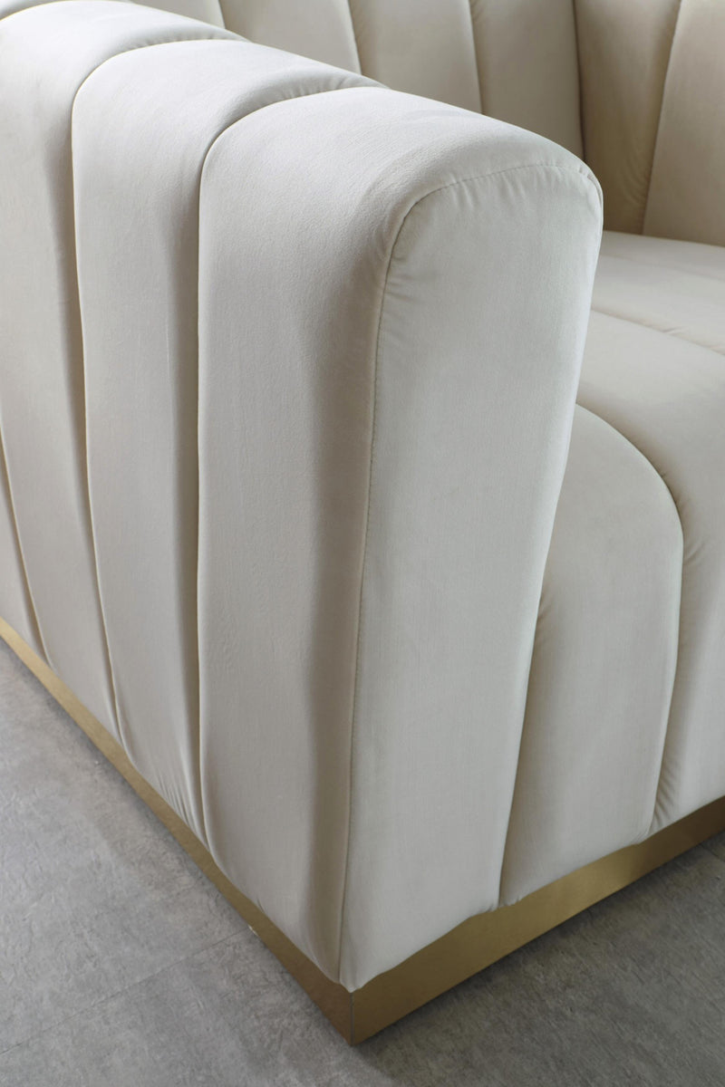 Marlon Cream Velvet Sofa