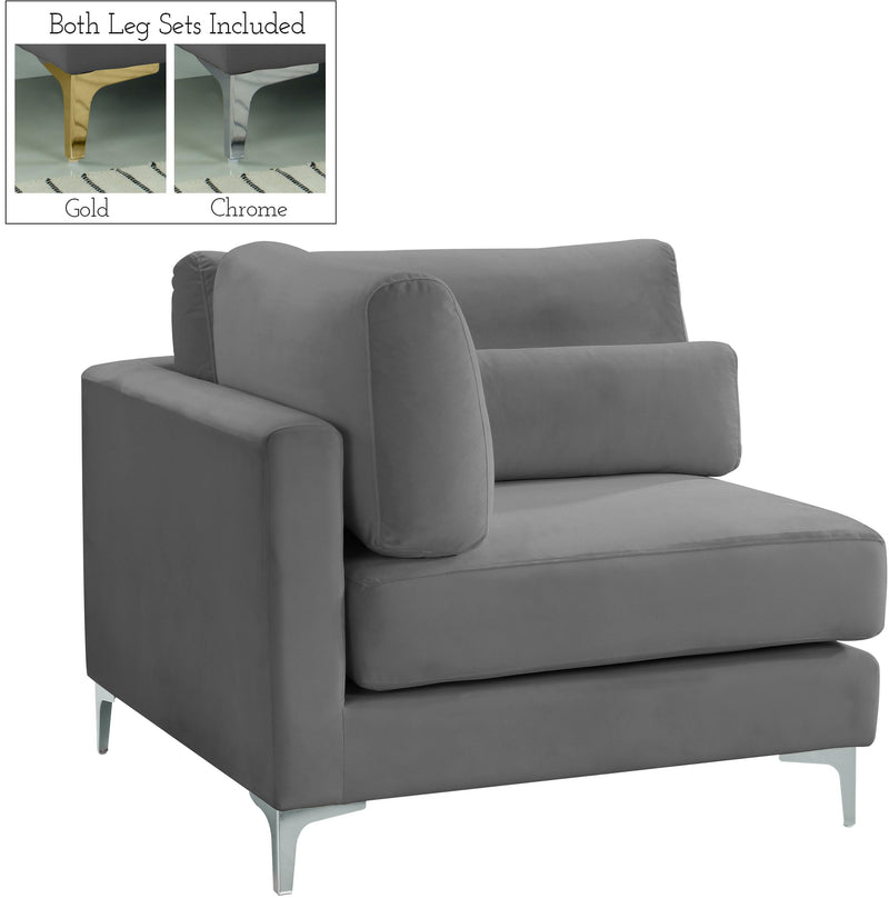 Julia Grey Velvet Modular Corner Chair