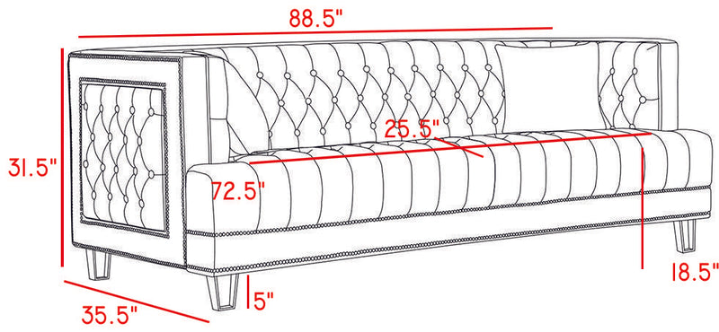 Lucas Cream Velvet Sofa