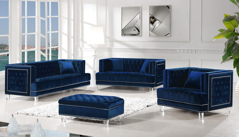 Lucas Navy Velvet Loveseat