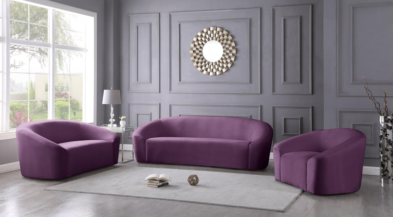 Riley Purple Velvet Sofa