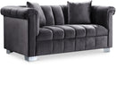 Kayla Grey Velvet Loveseat