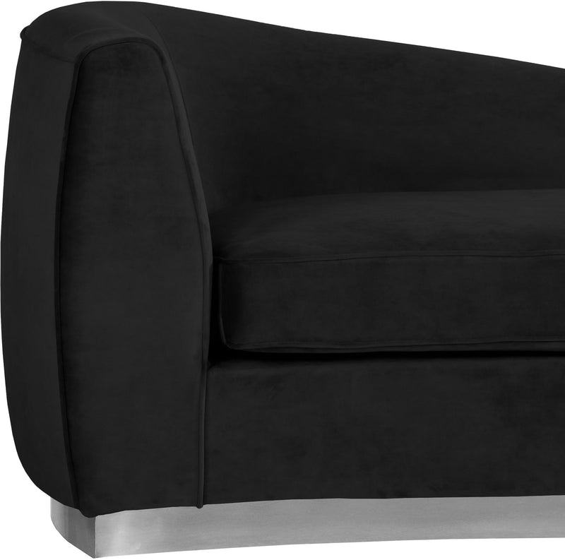 Julian Black Velvet Chaise