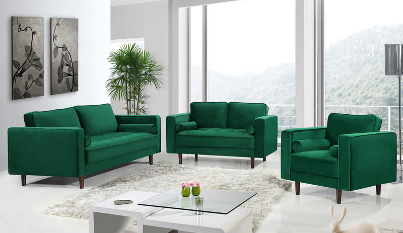 Emily Green Velvet Loveseat