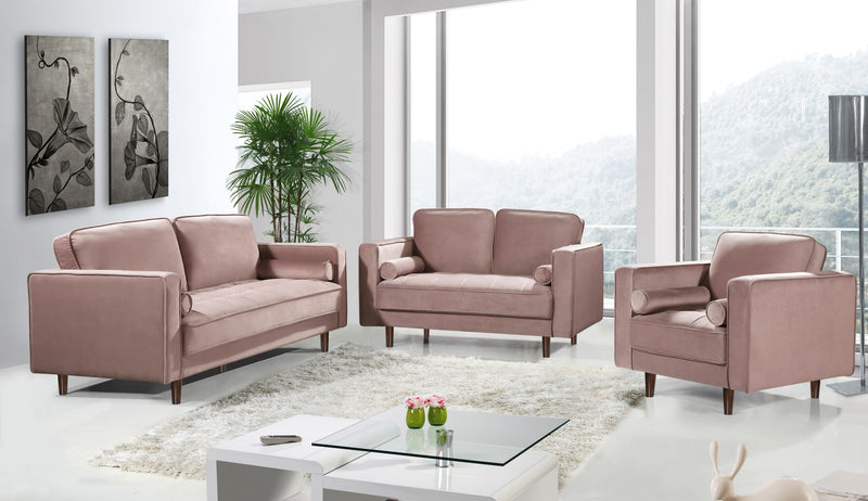 Emily Pink Velvet Loveseat