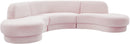 Rosa Pink Velvet 3pc. Sectional (3 Boxes)