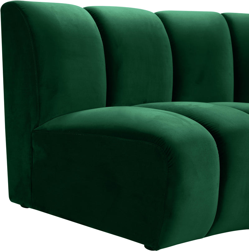 Infinity Green Velvet 3pc. Modular Sectional