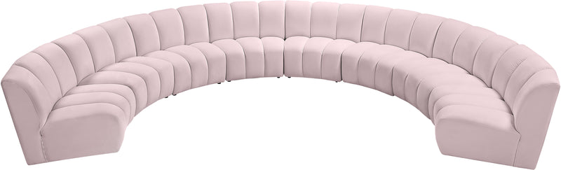 Infinity Pink Velvet 8pc. Modular Sectional