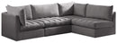 Jacob Grey Velvet Modular Sectional