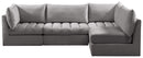 Jacob Grey Velvet Modular Sectional