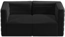 Quincy Black Velvet Modular Sofa