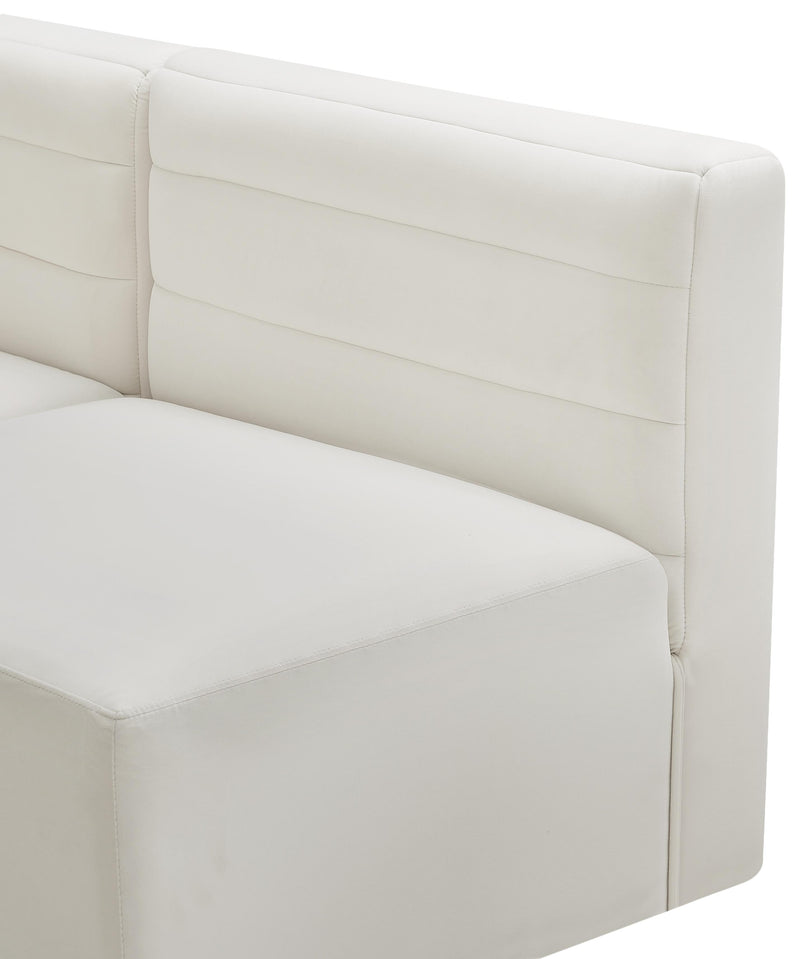 Quincy Cream Velvet Modular Corner Chair