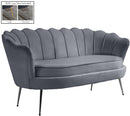 Gardenia Grey Velvet Loveseat