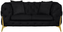 Kingdom Black Velvet Loveseat
