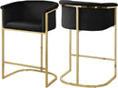 Donatella Black Velvet Stool