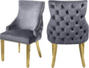 Tuft Grey Velvet Dining Chair