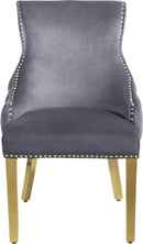 Tuft Grey Velvet Dining Chair