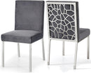 Opal Grey Velvet Dining Chair
