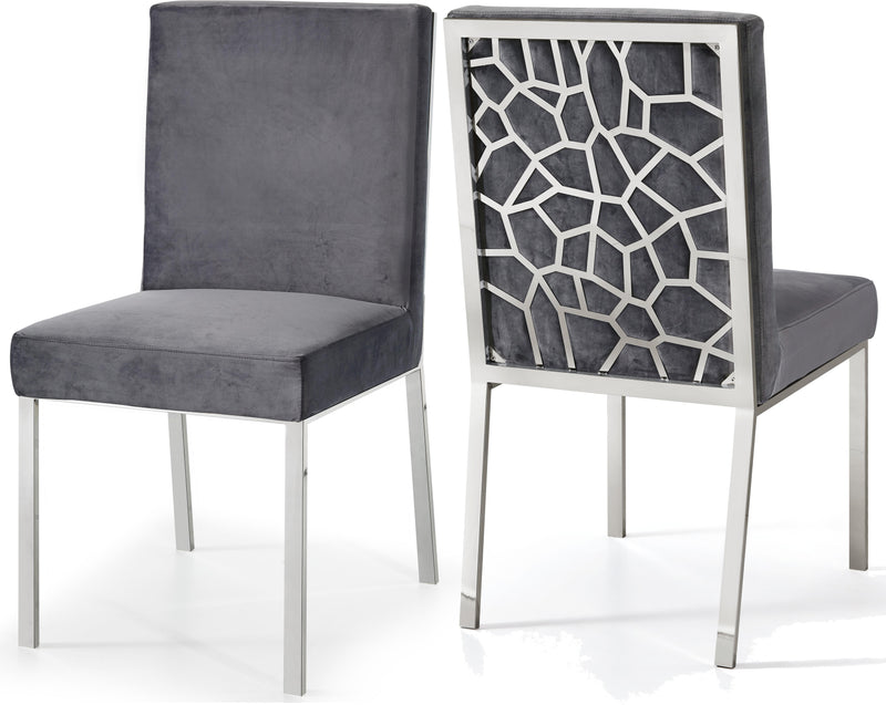 Opal Grey Velvet Dining Chair image