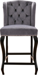 Suri Grey Velvet Stool