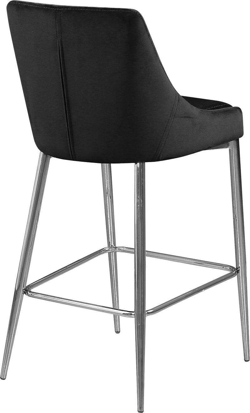 Karina Black Velvet Stool