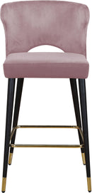 Kelly Pink Velvet Stool