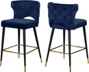 Kelly Navy Velvet Stool