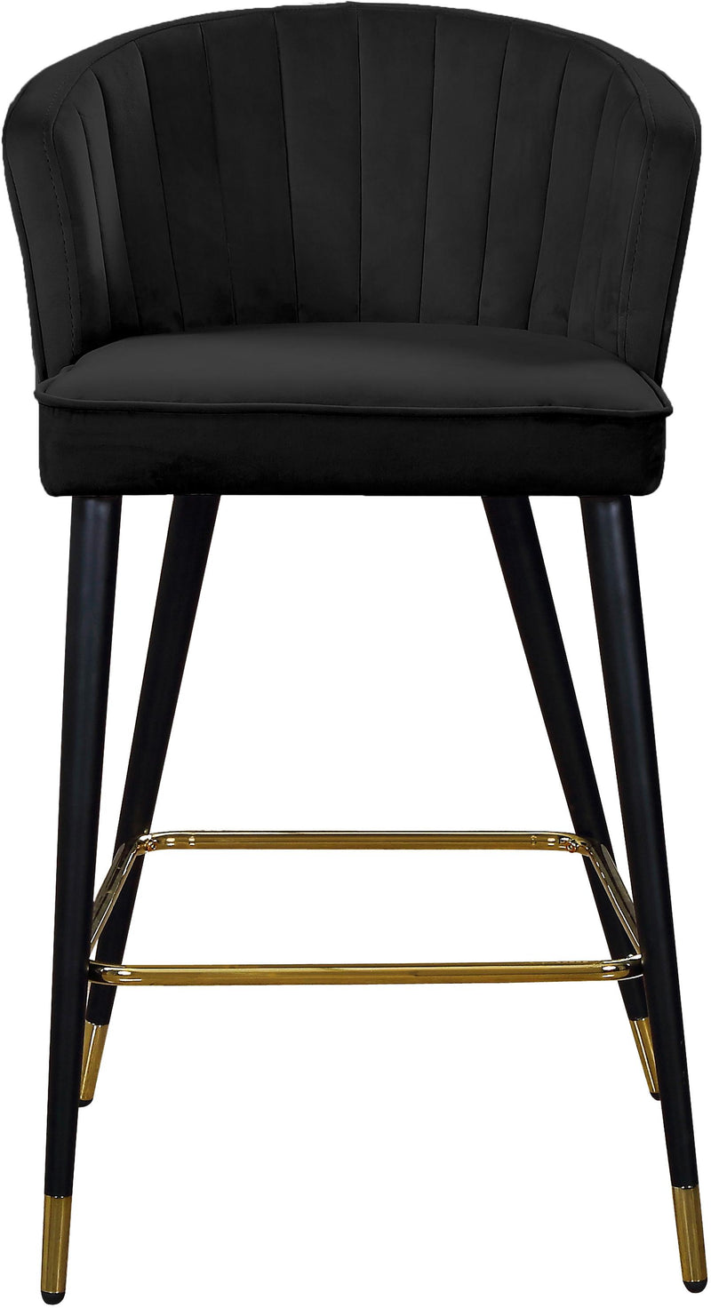 Cassie Black Velvet Stool