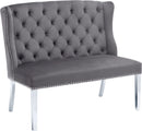 Suri Grey Velvet Settee Bench