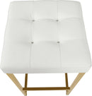 Nicola White Faux Leather Stool