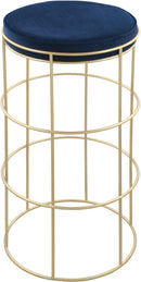 Rebar Navy Velvet Counter Stool