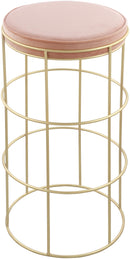 Rebar Pink Velvet Counter Stool