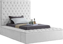 Bliss White Velvet Twin Bed (3 Boxes)