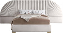 Cleo Cream Velvet King Bed (3 Boxes)