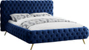 Delano Navy Velvet King Bed