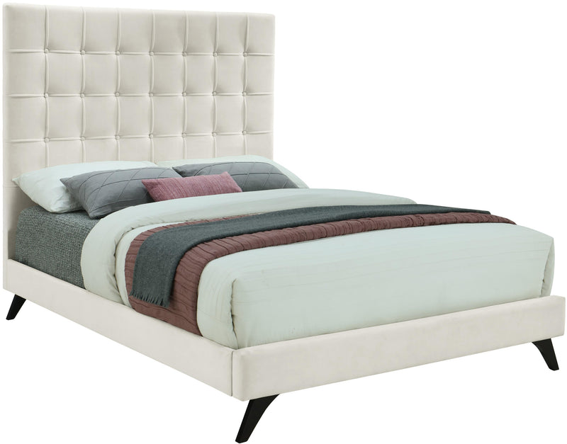 Elly Cream Velvet Queen Bed image