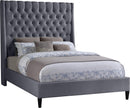 Fritz Grey Velvet King Bed