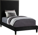 Harlie Black Velvet Twin Bed
