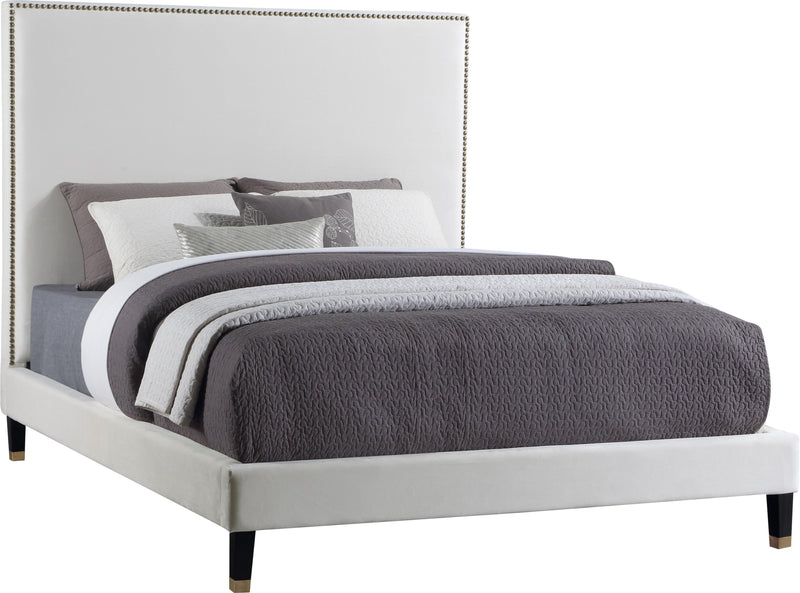 Harlie Cream Velvet Full Bed image