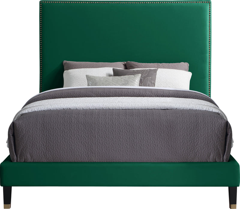 Harlie Green Velvet King Bed