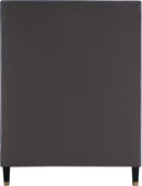 Harlie Grey Velvet Twin Bed