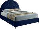Rainbow Navy Velvet Full Bed