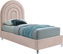 Rainbow Pink Velvet Twin Bed