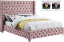 Savan Pink Velvet Full Bed