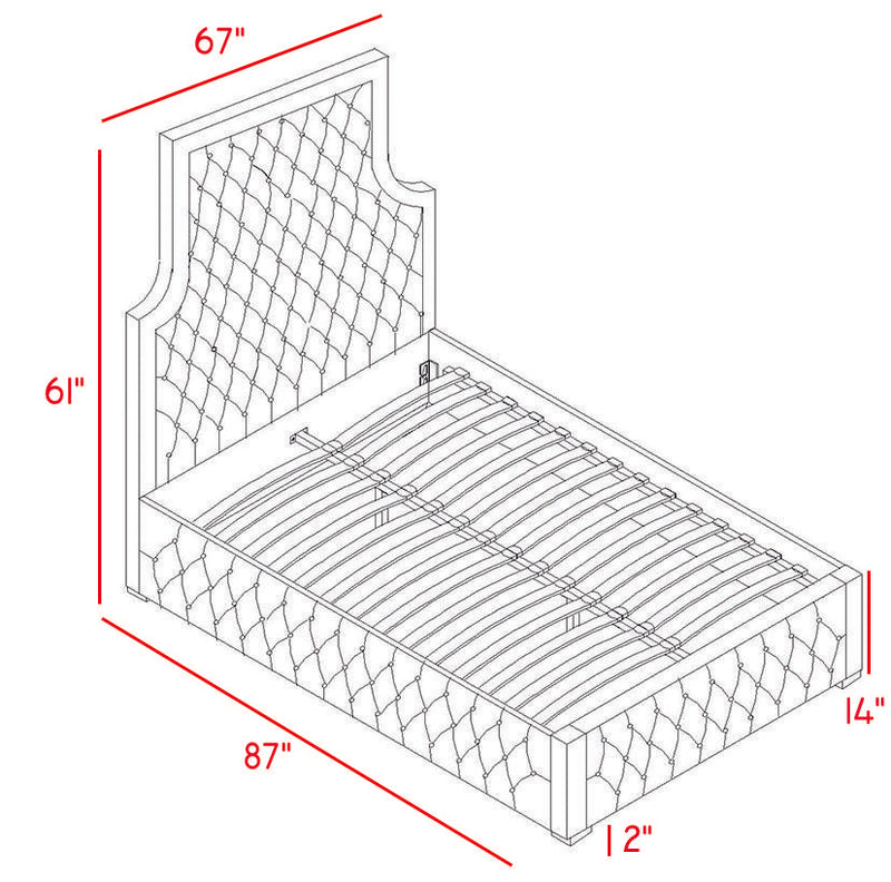 Sedona Grey Velvet Queen Bed