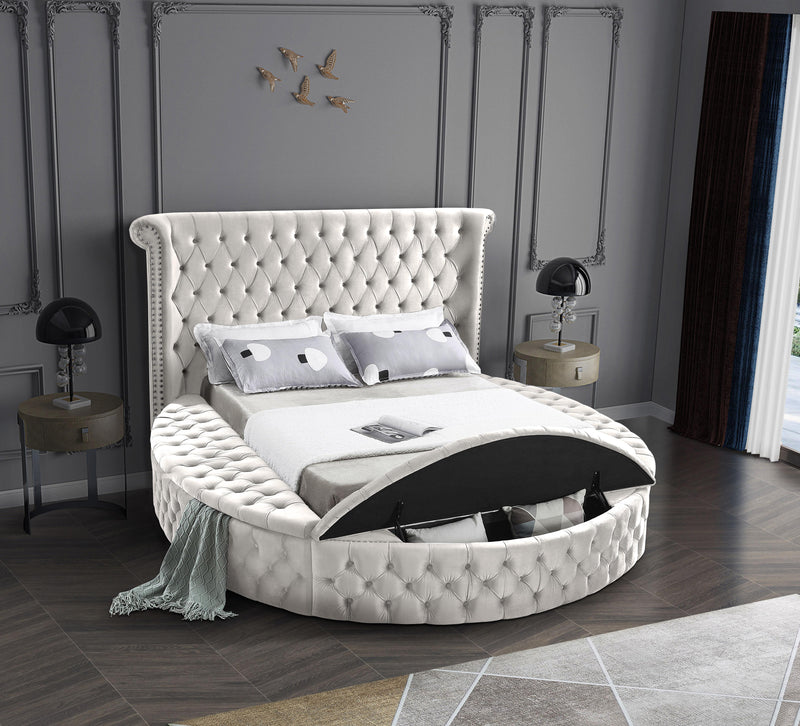 Luxus Cream Velvet King Bed (3 Boxes)