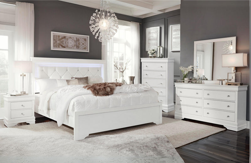 Pompei Metallic White Group With Led