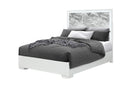 Naomi Silver Marble Bed with LED