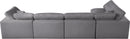 Serene Grey Linen Fabric Deluxe Cloud Modular Sectional