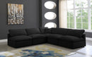 Plush Black Velvet Standard Cloud Modular Sectional